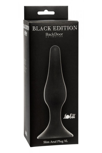 Чёрная анальная пробка Slim Anal Plug XL - 15,5 см.