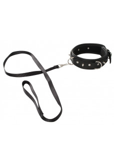 Черный ошейник Collar and Leash с поводком