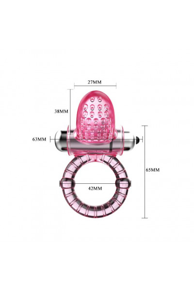 Эрекционное кольцо с вибростимулятором клитора в форме язычка
