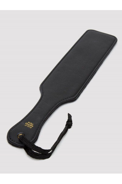 Черная шлепалка Bound to You Faux Leather Spanking Paddle - 38,1 см.