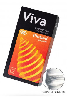 Ребристые презервативы VIVA Ribbed - 12 шт.