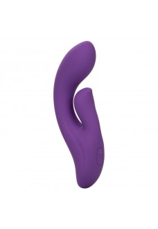 Фиолетовый вибратор-кролик Stella Liquid Silicone Dual Pleaser - 17,25 см.