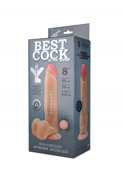 Телесный фаллоимитатор на присоске F F BEST COCK 8 - 22 см.