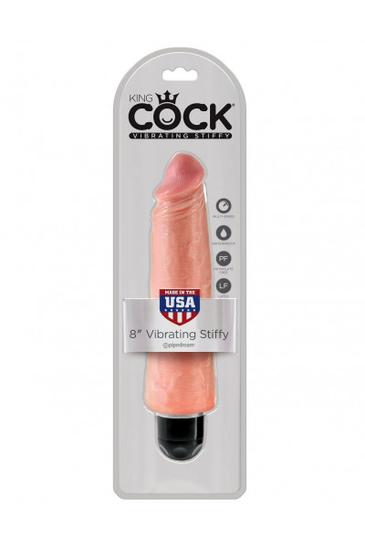 Телесный вибратор-реалистик 8  Vibrating Stiffy - 24,8 см.