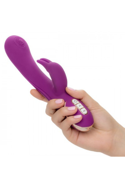 Фиолетовый вибратор-кролик Signature Silicone Thumping Rabbit с пульсирующим воздействием - 22,75 см.