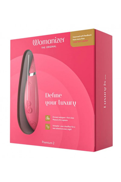 Розовый клиторальный стимулятор Womanizer Premium 2