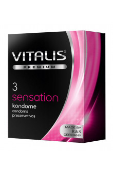 Презервативы с пупырышками и кольцами VITALIS PREMIUM sensation - 3 шт.