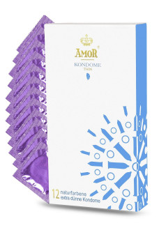 Супертонкие презервативы AMOR Thin - 12 шт.