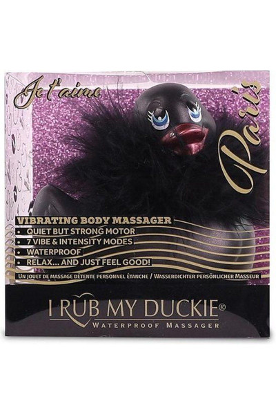 Черный вибратор-уточка I Rub My Duckie 2.0 Paris