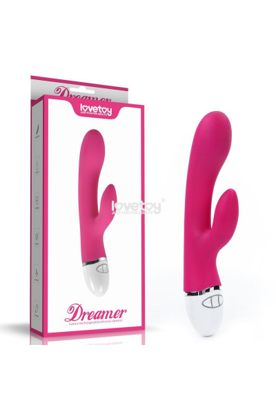 Розовый вибратор-кролик Dreamer Rechargeable Vibrator - 21 см.