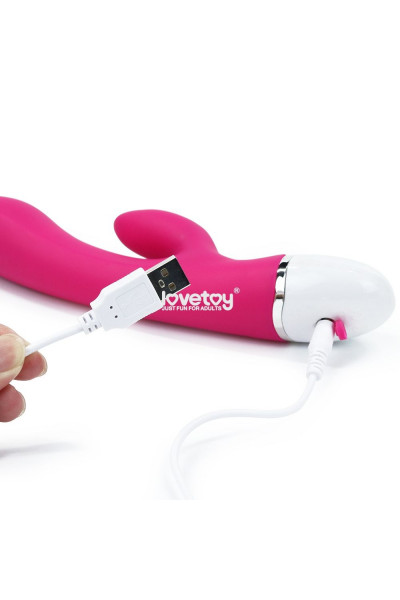 Розовый вибратор-кролик Dreamer Rechargeable Vibrator - 21 см.