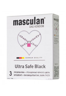 Ультрапрочные презервативы Masculan Ultra Safe Black - 3 шт.