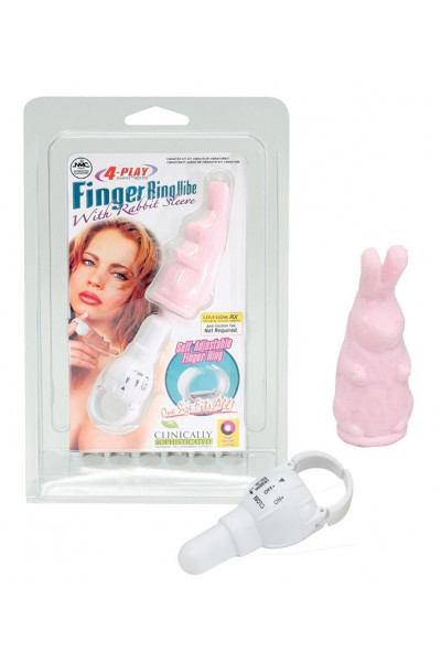 Розовый виброзайчик 4PLAY FINGER RING VIBE RABBIT PINK