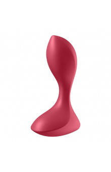 Красный вибромассажёр простаты Satisfyer Backdoor Lover - 14 см.