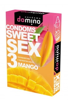 Презервативы для орального секса DOMINO Sweet Sex с ароматом манго - 3 шт.