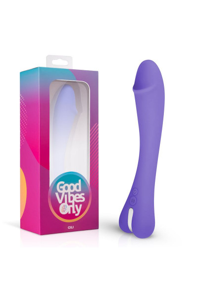 Фиолетовый вибратор для G-стимуляции Gili G-Spot Vibrator - 22 см.