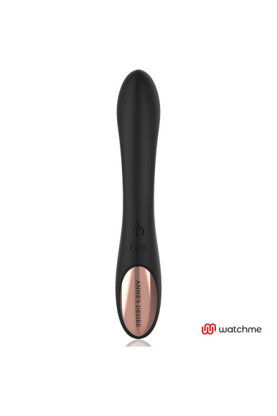 Черный вибратор с пультом-часами Anne s Desire Curve G-Spot Vibe Wireless Watchme - 20,5 см.