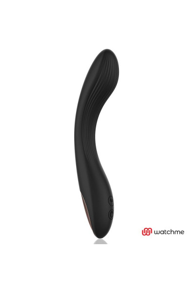 Черный вибратор с пультом-часами Anne s Desire Curve G-Spot Vibe Wireless Watchme - 20,5 см.