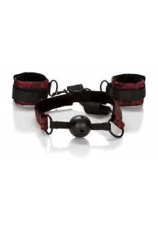 Кляп с наручниками Breathable Ball Gag With Cuffs