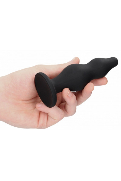 Черная анальная пробка Bubble Butt Plug - 11,6 см.