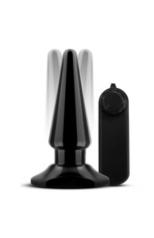 Черная анальная пробка с вибрацией Basic Vibrating Anal Pleaser - 10,2 см.