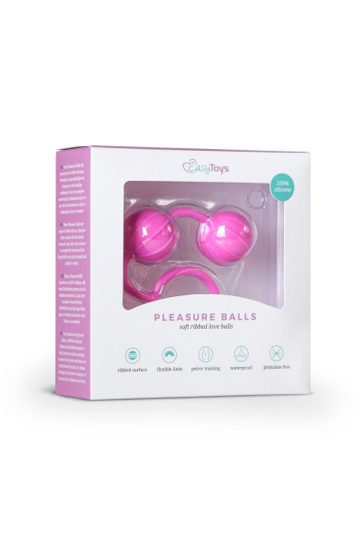 Розовые вагинальные шарики с ребрышками Roze Love Balls