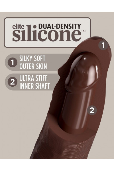 Коричневый фаллоимитатор 7  Silicone Dual Density Cock - 21 см.