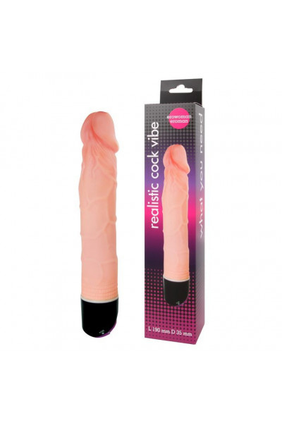 Реалистичный фаллоимитатор с ротацией Realistic Cock Vibe - 23,5 см.