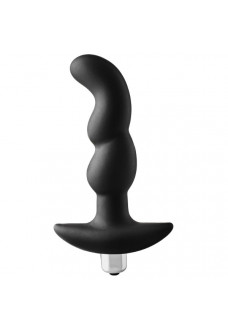 Черная вибропробка для простаты FantASStic Vibrating Prostate Plug - 14,5 см.