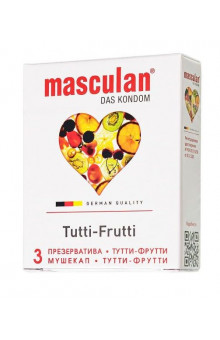 Презервативы Masculan Tutti-Frutti с фруктовым ароматом - 3 шт.