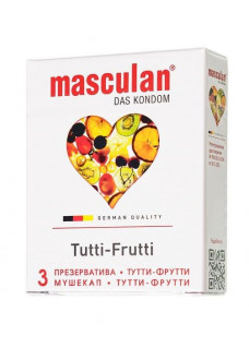 Презервативы Masculan Tutti-Frutti с фруктовым ароматом - 3 шт.