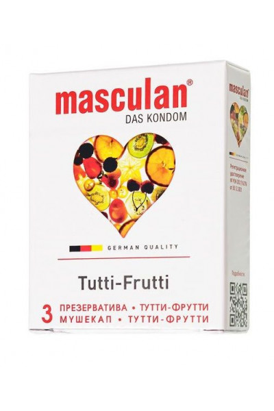 Жёлтые презервативы Masculan Ultra Tutti-Frutti с фруктовым ароматом - 3 шт.