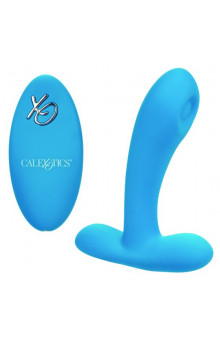 Голубой массажер простаты Silicone Remote Pulsing Pleaser - 11,5 см.