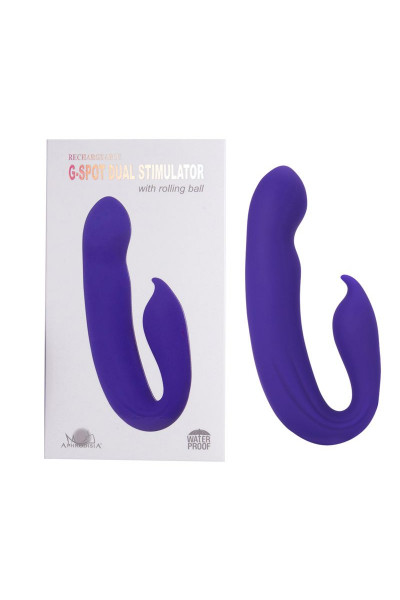 Фиолетовый вибратор G-Spot Dual Stimulator with Rolling Ball - 17,1 см.