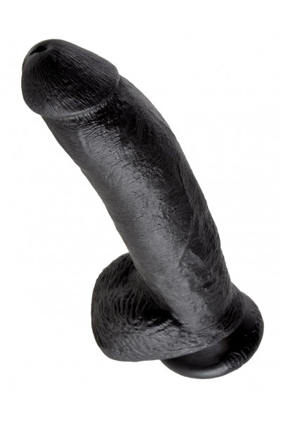 Чёрный фаллоимитатор 9  Cock with Balls - 22,9 см.