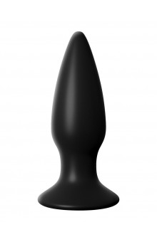 Чёрная малая анальная вибропробка Small Rechargeable Anal Plug - 10,9 см.