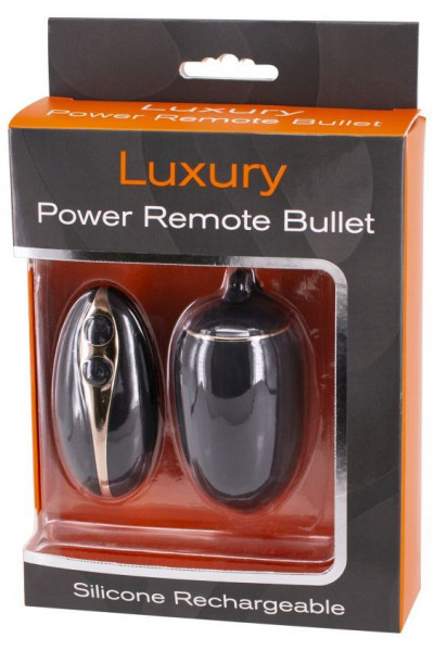 Черное виброяйцо с пультом ДУ LUXURY POWER REMOTE BULLET