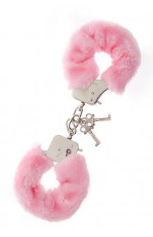 Металлические наручники с розовой меховой опушкой METAL HANDCUFF WITH PLUSH PINK