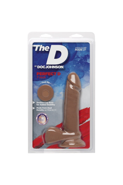 Фаллоимитатор-мулат The D Perfect D 7  Caramel - 17,8 см.