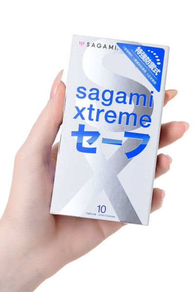 Презервативы Sagami Xtreme Ultrasafe с двойным количеством смазки - 10 шт.