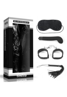 БДСМ-набор Deluxe Bondage Kit: маска, вибратор, наручники, плётка