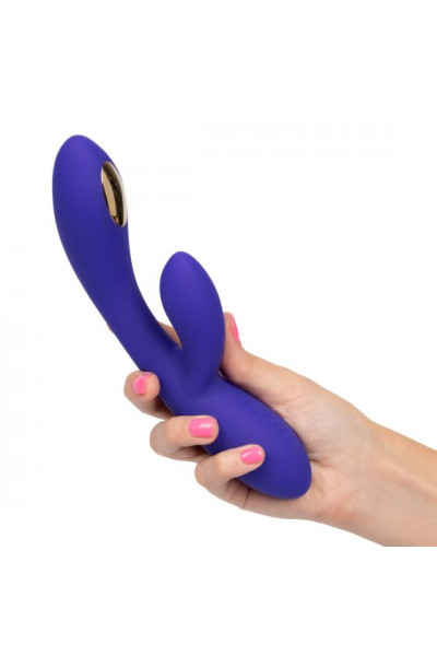 Фиолетовый вибратор с функцией электростимуляции Intimate E-Stimulator Dual Wand - 21,5 см.