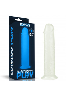 Прозрачный, светящийся в темноте фаллоимитатор Lumino Play Dildo - 21 см.