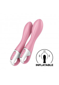 Розовый вибромассажер с функцией расширения Air Pump Vibrator 2 - 20,9 см.