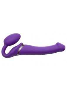 Фиолетовый безремневой вибрострапон Silicone Bendable Strap-On - size M