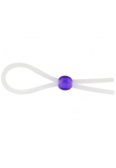 Прозрачное лассо с фиолетовой бусиной SILICONE COCK RING WITH BEAD LAVENDER