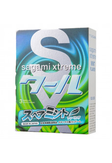 Презервативы Sagami Xtreme Mint с ароматом мяты - 3 шт.