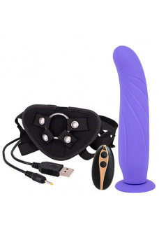 Фиолетовый вибрострапон 9INCH VIBRATION DILDO STRAP-ON - 24 см.