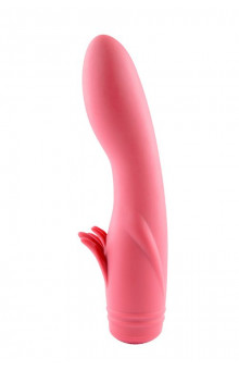 Розовый вибратор с усиками ULTI CLIMAX RECHARGEABLE VIBRATOR - 17 см.