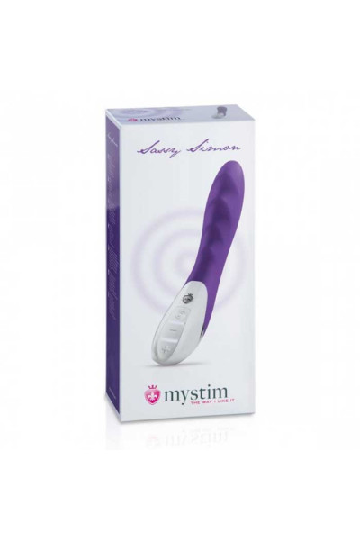 Фиолетовый вибратор Mystim Sassy Simon - 27 см.